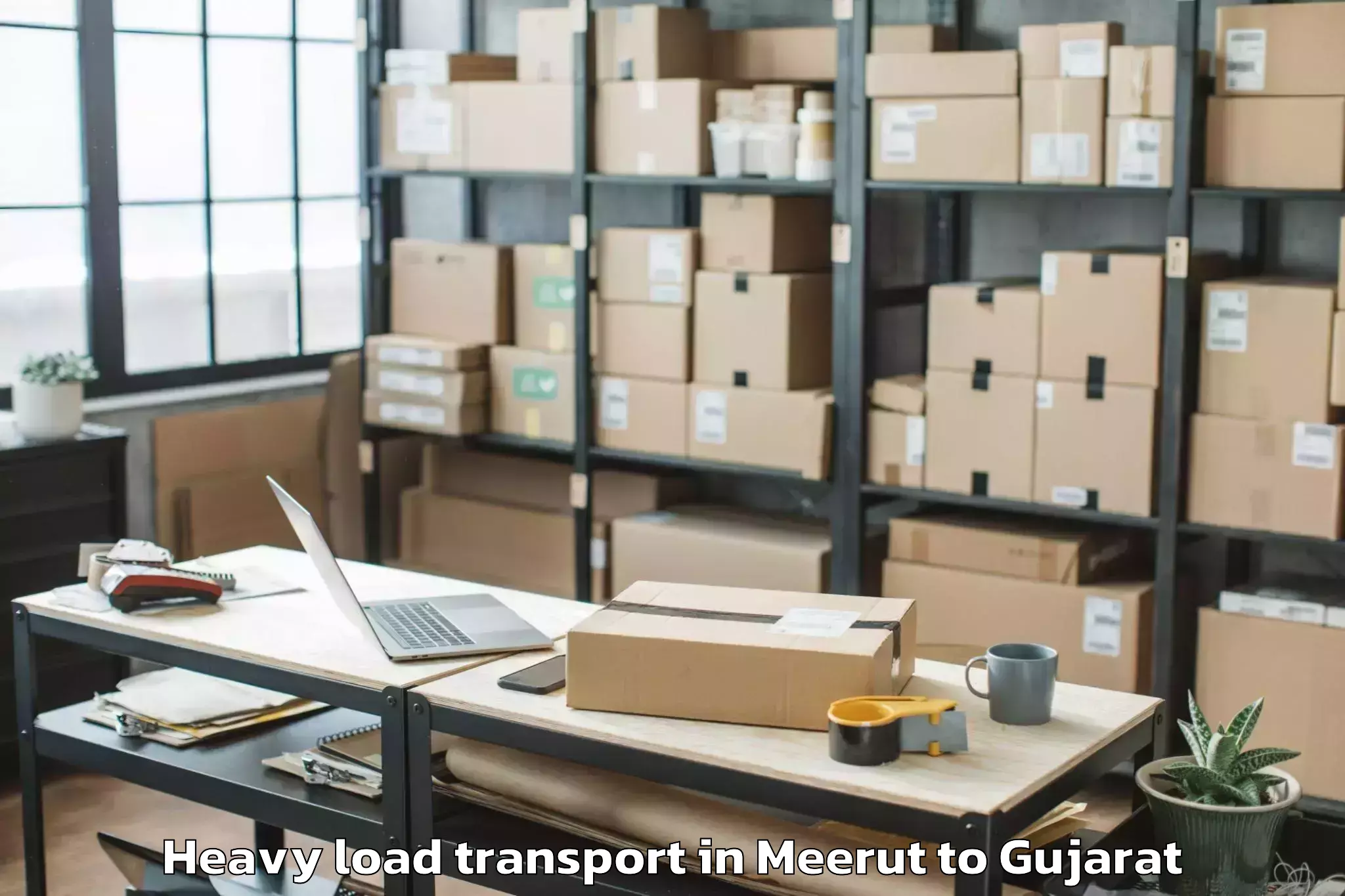 Book Meerut to Lavad Heavy Load Transport Online